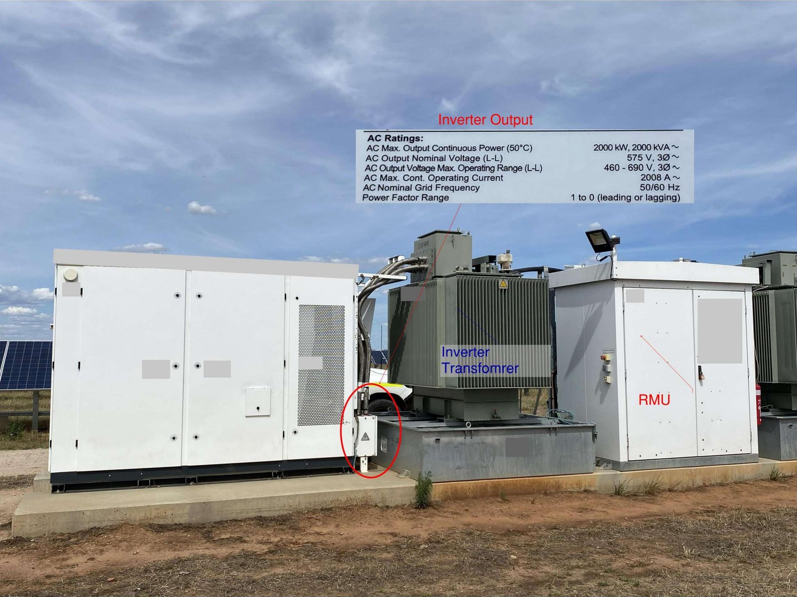 On-site inverter block testing — inverter, inverter transformer and ring main unit
